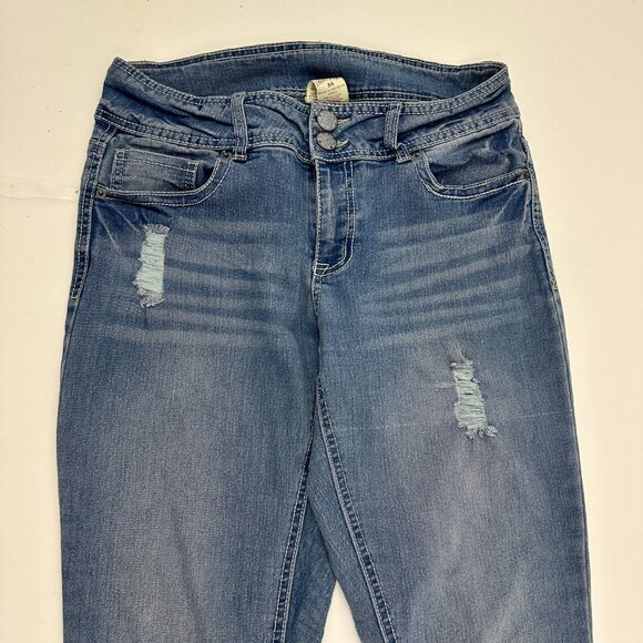 Faded Glory Bootcut Distressed Women's size 8 Medium Blue Denim jeans   Great Co - Picture 2 of 4
